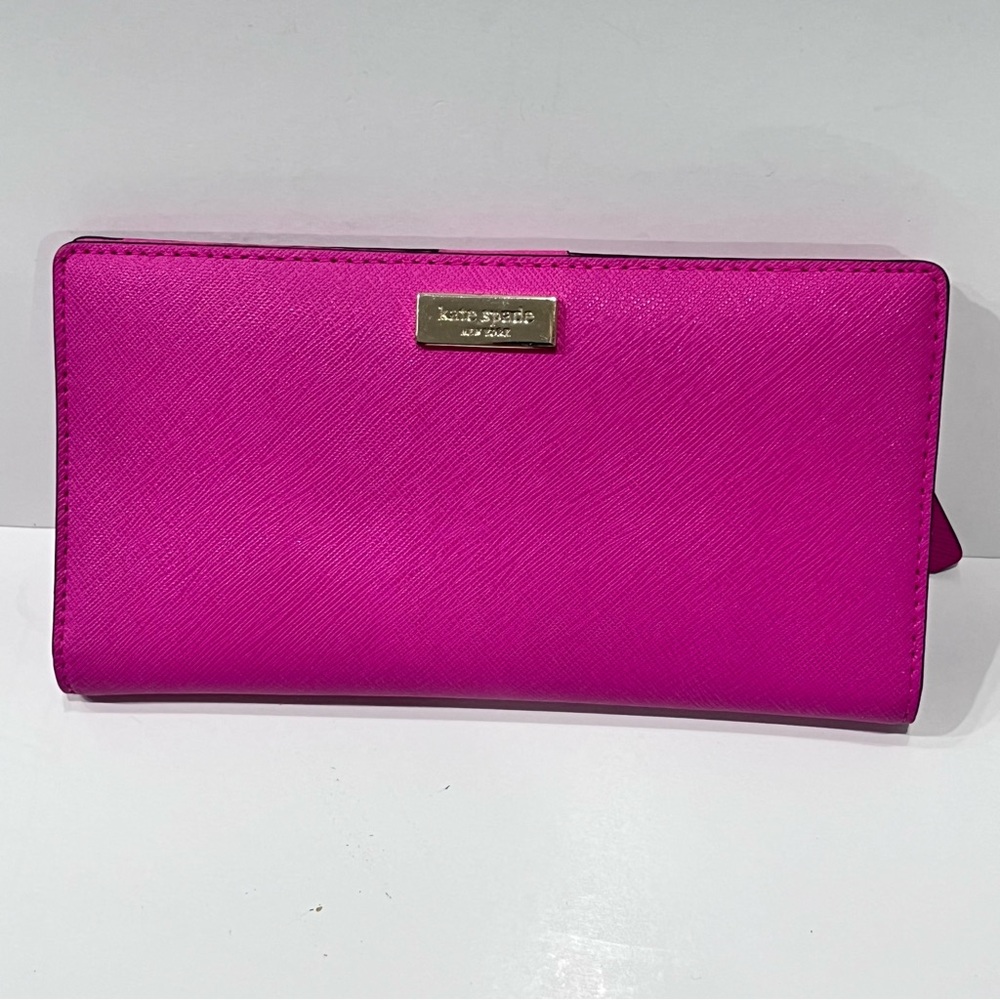 Kate Spade Pink bifold Wallet Card Holder EUC